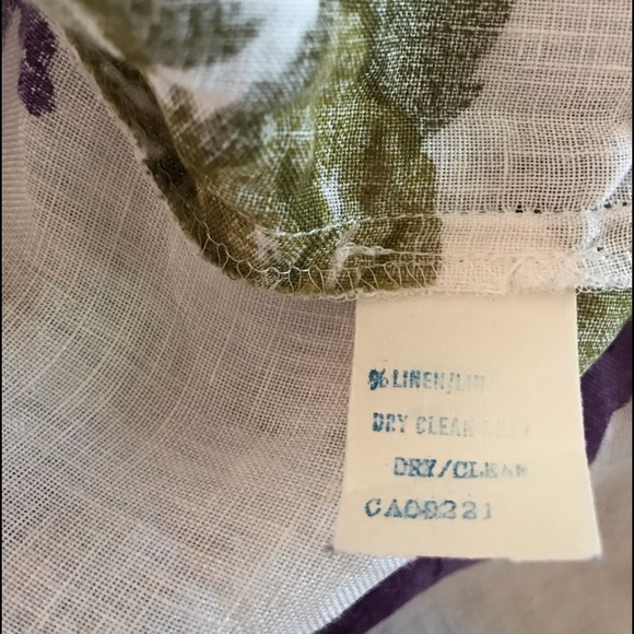 Vintage floral linen Brian Bailey button front top Size 12 - Picture 4 of 16